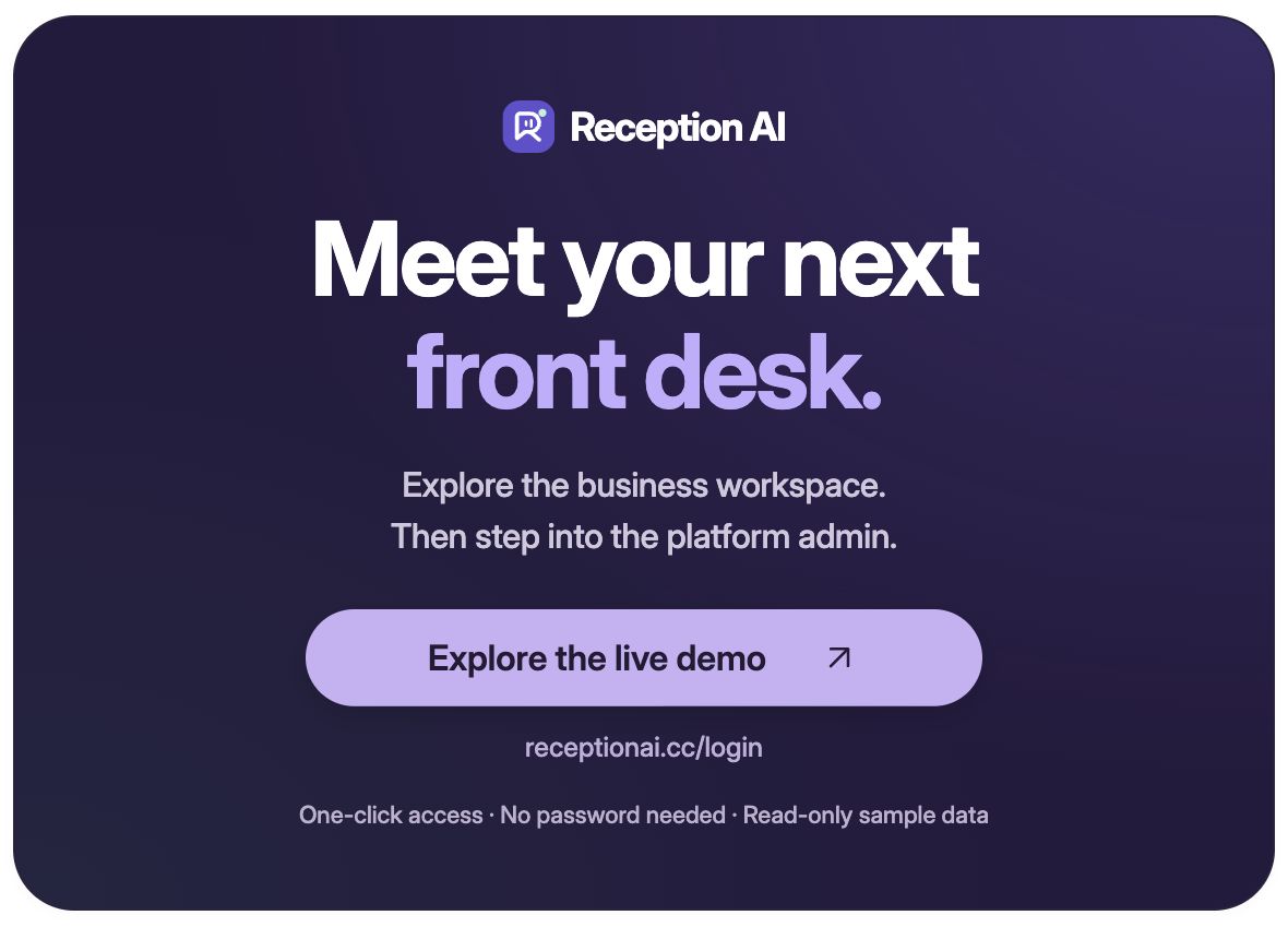 Reception AI — explore the demo